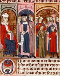 Feier einer Miniaturhochzeit aus dem Codex Justinianus