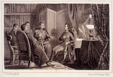 Charles Albert (1798 - 1849) verspricht, die piemontesische Revolution von 1821 zu unterstützen - in „Storia d