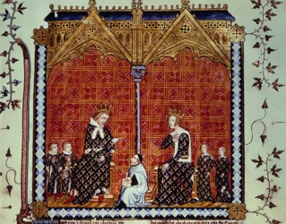 Karl V. der Weise und Jeanne de Bourbon, umgeben von ihren Kindern