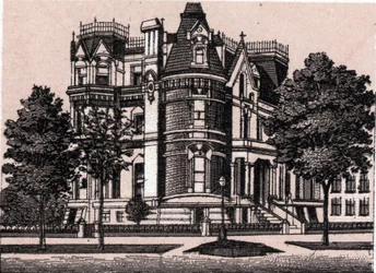 Chicago, Vereinigte Staaten: Ansicht von der Ecke Prairie Avenue und 22nd Street. in „Die Welt illustriert 168 Ansichten“ Undatiert (spätes 19. Jahrhundert)