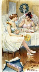 Schokoladenwerbung „Josef Manner & Gomp, Wien“.