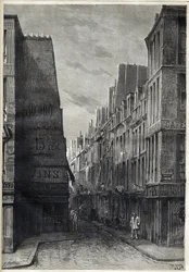 Cholera-Epidemie in Paris - Cholera-Epidemie in Paris - Rue Sainte Marguerite - Gravur in „Le journal illustré“ von 1884