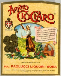 Ciociaro amaro Alkoholwerbung (Chromolithographie, Ende des 19. Jahrhunderts)
