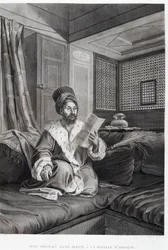 Kostüme und Porträts: Seyd Moustafa Pascha verwundet in der Schlacht von Abouqyr in „Beschreibung von Ägypten“, Kaiserliche Ausgaben