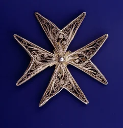 Kreuz des Malteserordens, Silberfiligran, frühes 19. Jahrhundert