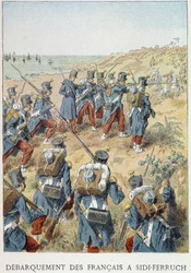 Landung der Franzosen in Sidi-Ferruch, Algerien, am 14. Juni 1830 - in „Die Geschichte Frankreichs“