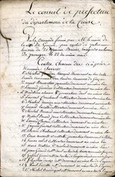 Beratung des Präfekturrats von Guéret (Creuse) vom 23. April 1823