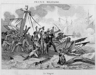 Zerstörung des Schiffes „The Avenger“ durch die englische Flotte am 1. Juni