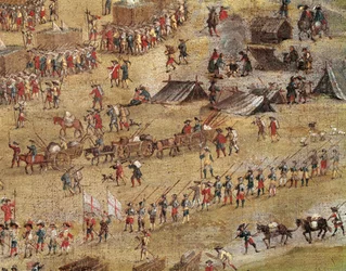 Detail von Richelieus Truppen während der Belagerung von La Rochelle