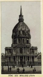Dome des Invalides in Paris. Chromolithographie des späten 19. Jahrhunderts
