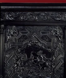 Ebenholzpraxis: Horatius Cocles verteidigt die Sublicius-Brücke in Rom (Detail)