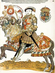 Englischer König Heinrich VIII. zu Pferd, Künstler unbekannt, Rijksmuseum, Amsterdam