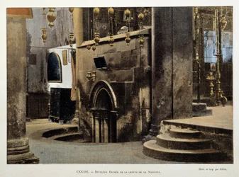 Eingang der Geburtsgrotte in Bethlehem, Ende 19. Jahrhundert