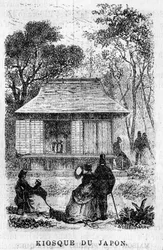 Exposition Universelle de Paris im Jahr 1867: Der Kiosk von Japan.