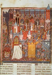 Erster Kreuzzug: die Belagerung und Eroberung Jerusalems durch die Kreuzfahrer unter der Führung von Godefroy de Bouillon (1058-1100) im Jahr 1099