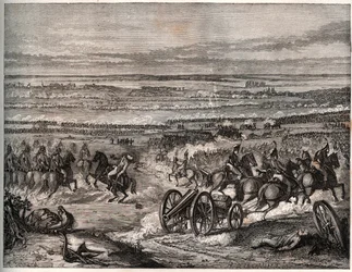 Erste Koalition: Schlacht von La Favorite (Italien), Januar 1797, zwischen den französischen Truppen Napoleons und der österreichischen Armee während des ersten Italienfeldzugs.