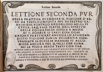 Frontispiz von Lettione Seconda von Silvestro Ganassi dal Fontego