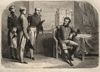 General Daumesnil weigert sich, das Château de Vincennes, Frankreich, zu übergeben