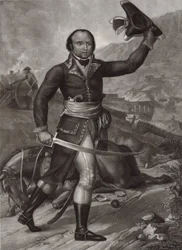 General Thomas-Alexandre Dumas in Uniform eines französischen republikanischen Offiziers - Alexandre Davy de la Pailleterie genannt Dumas (1762-1806) französischer Offizier, Vater des französischen Schriftstellers Alexandre Dumas Vater - le général Thomas 