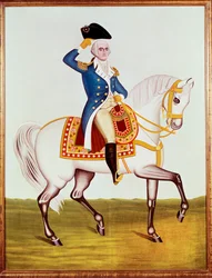 General Washington auf seinem weißen Pferd