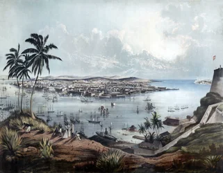 Gesamtansicht von Havanna (La Habana, Kuba) im Jahr 1850.