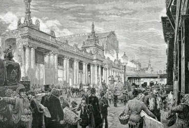Deutsches Kaiserreich oder Zweites Reich (1871-1918): Sozialistische Demonstration auf dem Berliner Marktplatz, 25. Februar