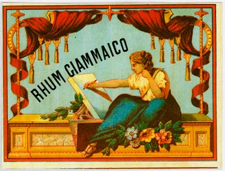 Giammaico Rum Alkoholwerbung (Chromolithografie Ende des 19. Jahrhunderts)
