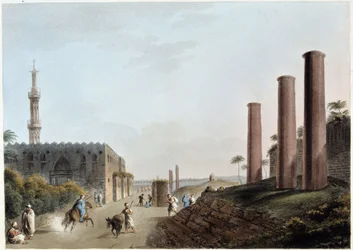 Granitpfeiler am Portikus von Kanopus im antiken Alexandria