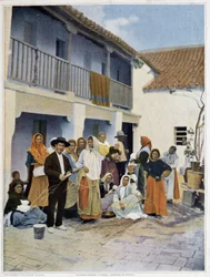 Gruppe von Zigeunern in Triana, Vorort von Sevilla