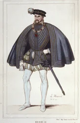 Heinrich II., König von Frankreich (1519 - 1559) Gravur von 1830
