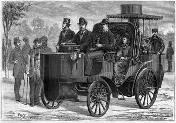 Hochgeschwindigkeitsdampfwagen (Mancelle) von Amédée Ernest Bollée (1844-1917). Gravur in 