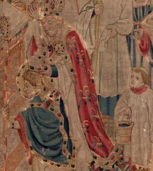 Geschichte von Saint Piat und Saint Eleuthère, Szene 10: Saint Eleuthère wird zum Bischof geweiht (Detail)