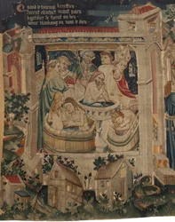 Geschichte von Saint Piat und Saint Eleuthère, Szene 7: Taufe der verbannten Christen