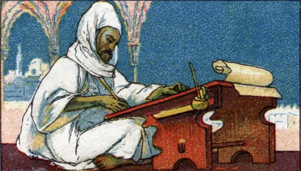 Geschichte des Schreibens: ein muslimischer Schreiber schreibt auf Arabisch, Anfang 20. Jahrhundert