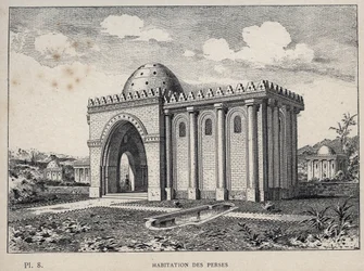 Wohnung der Perser - Gravur von 1889 in 