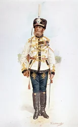 Husar der russischen Garde unter Nikolaus II.