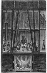 Interieur des artesischen Brunnens von Passy im Jahr 1888 in „le journal de la Jeunesse“ von 1888.