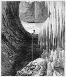 Innere Ansicht der natürlichen Gletscherhöhle des Creux-Perce (Cote-d