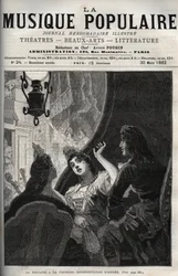 Jean de La Fontaine bei der Uraufführung der Oper „Astrée“ von Pascal Collasse - Gravur in „La musique populaire“ - 1882