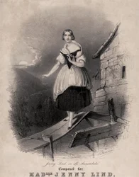 Jenny Lind, schwedische Sopranistin, in der Schlafwandler-Szene von Bellinis La sonnambula