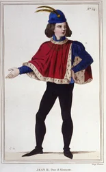 Johann II. von Valois, Herzog von Alençon (1409-1476). Befehligt die königliche Armee begleitet von Jeanne d