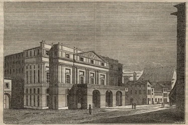 La Scala in Mailand - Ansicht des Theaters La Scala in Mailand, Italien - (Teatro alla Scala Milano) - 1837