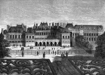 Das ehemalige Palais Cardinal, jetzt Palais Royal in Paris - in „Histoire de France“ von Henri Martin, 19. Jahrhundert