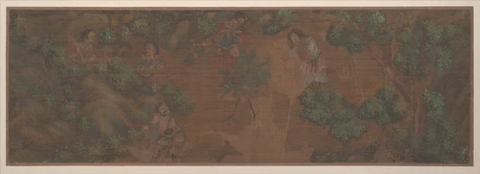 Landschaftsgemälde einer Figur in Waldlandschaft