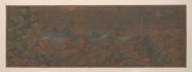 Landschaftsgemälde einer Figur in Waldlandschaft