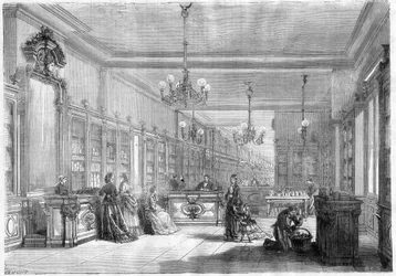Großes Parfümhaus Pinaud und Meyer (Edouard Pinaud und Meyer), Boulevard de Strasbourg in Paris im Jahr 1870