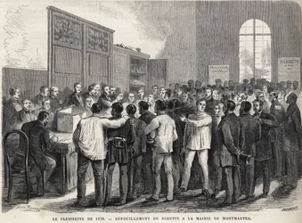 Das Plebiszit von 1870, Stimmenauszählung im Rathaus von Montmartre