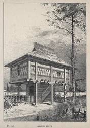 Slawisches Haus - Gravur von 1889 in „Histoire de l