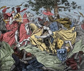 Manfred im Kampf getötet - Schlacht bei Benevent (26. Februar 1266): der Tod von Manfred I. (von Hohenstaufen)