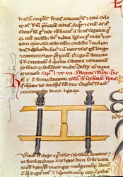 Manuskriptseite „Chirurgie“ von Guillaume de Salicet (Guglielmo da Saliceto) (1207-1270) Mönch und Arzt